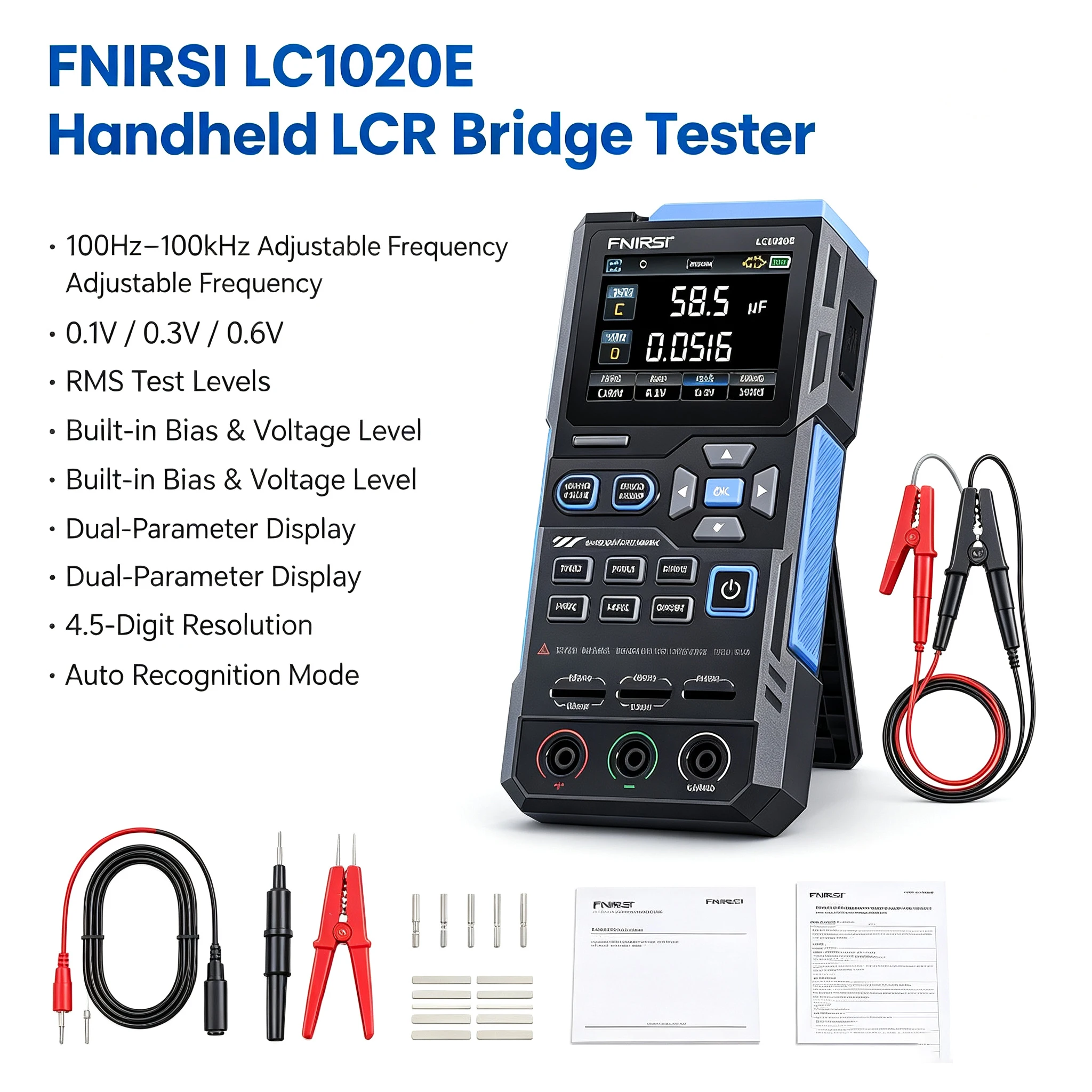 Digital LCR Bridge Meter LC1020E Portable ESR Tester Inductance Capacitance Resistance Electronic Repair Circuit Measuring Tool