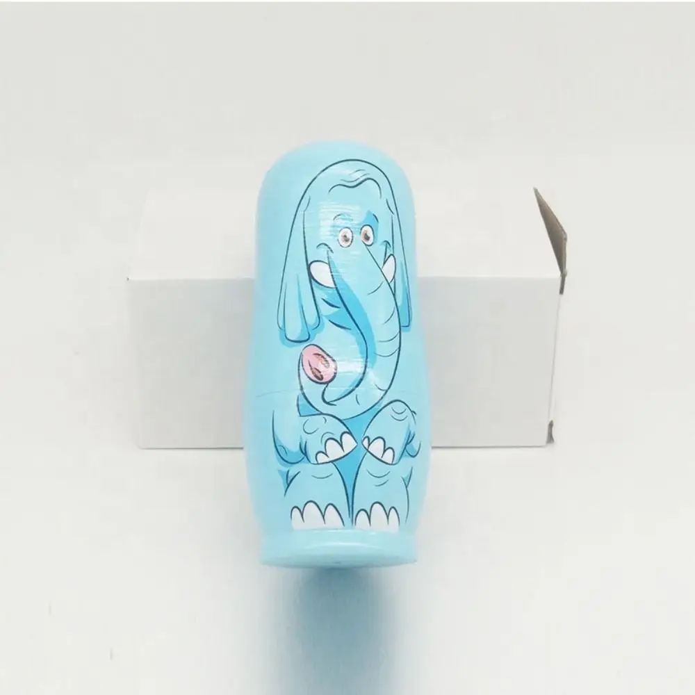 Handicrafts Japanese Girl Animal Matryoshka Snowman Egg Shape Owl Girls Russian 5Pcs/Set Rabbits Owl Nesting Christmas Gift
