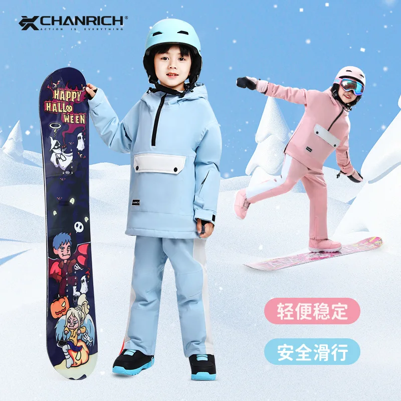 Children's One-board Teenagers All-region Flat Flower Skateboard Snow Boots Fixed Board New All-around Ski Equipment