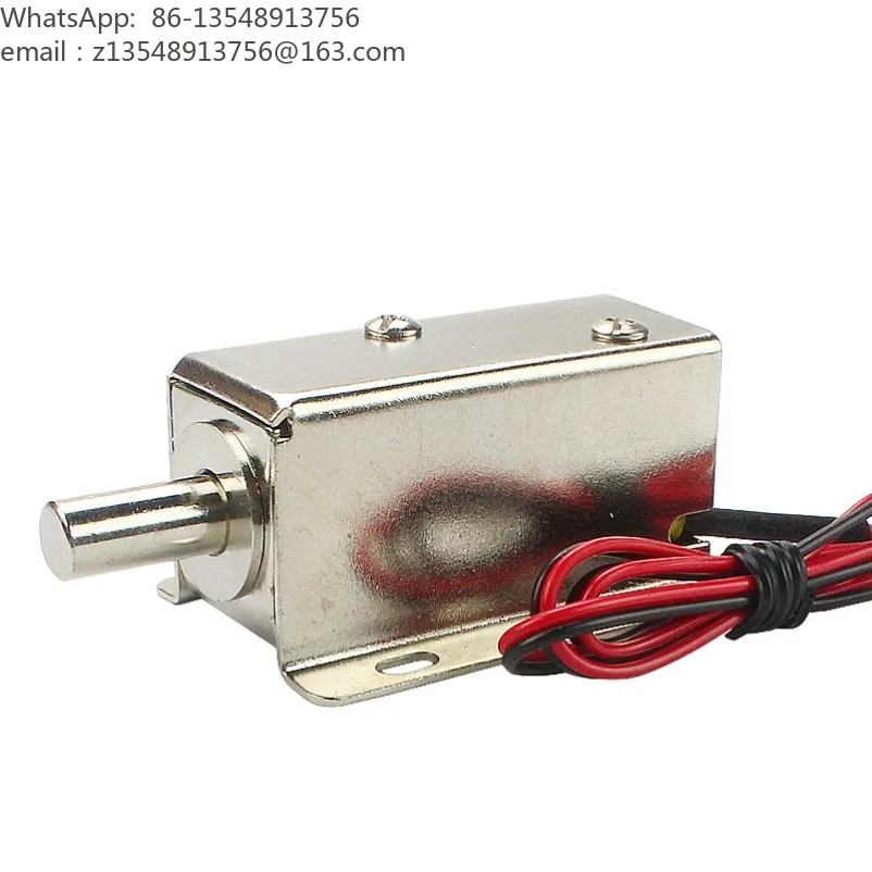 LY01 Solenoid Bolt Lock, DC12V 24V Small Electric Drop Bolt Lock Round Port, Long Time Continuous Power Supply