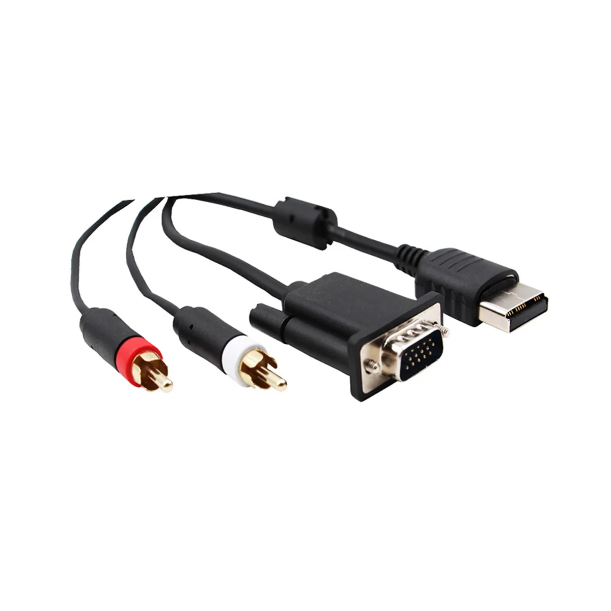 Cabo VGA para Dreamcast, alta definição, 3,5mm a 2-Male Adaptador RCA