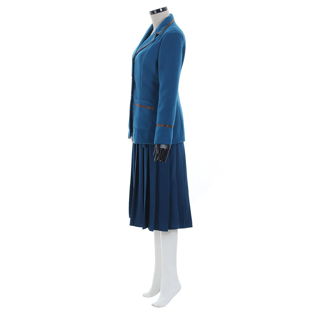 Musicial  Elphaba Cosplay Costume Blue Dress Coat Jacket Adult Women Halloween Carnival Outfits