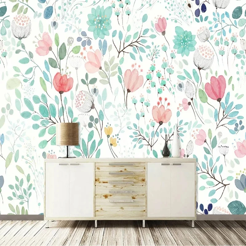 

European Style Fresh Floral Pattern Custom Mural Home Flower Art Decor Wallpaper For Living Room Girls Bedroom Wall Covering 3D