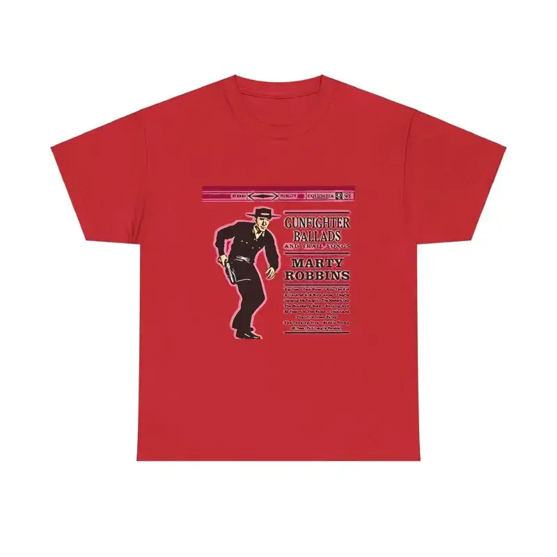 Marty Robbins Gunfighter Ballads Album Print Heavy Cotton T Shirt