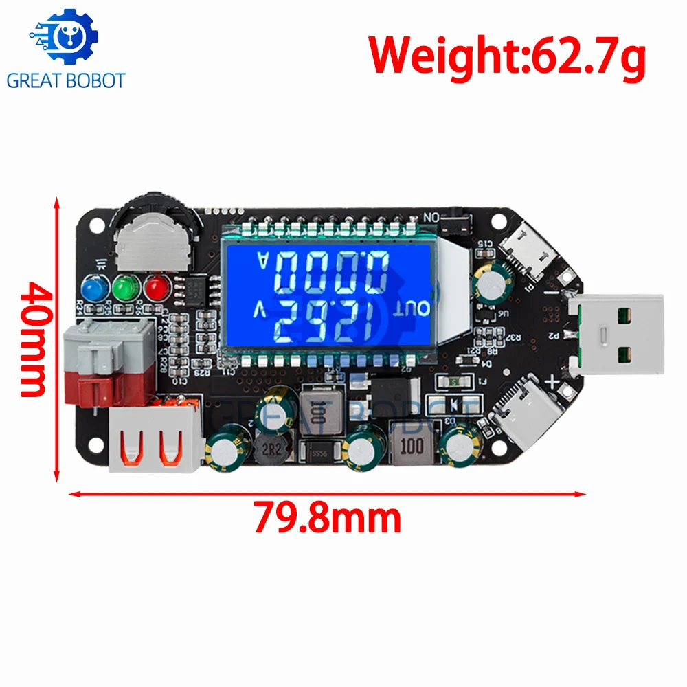 BSCNC USB Type-C CC CV DC-DC Adjustable Power Supply Module 2A 15W 1-30V Voltage Regulator Support QC2.0 QC3.0 AFC
