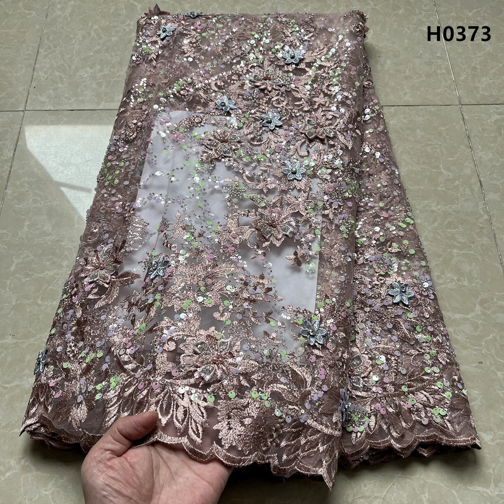 

Bestway-Sequined African Lace Fabric, Nigerian Wedding Dress Material, French Tulle Lace Fabrics, 5 Yards, H0373