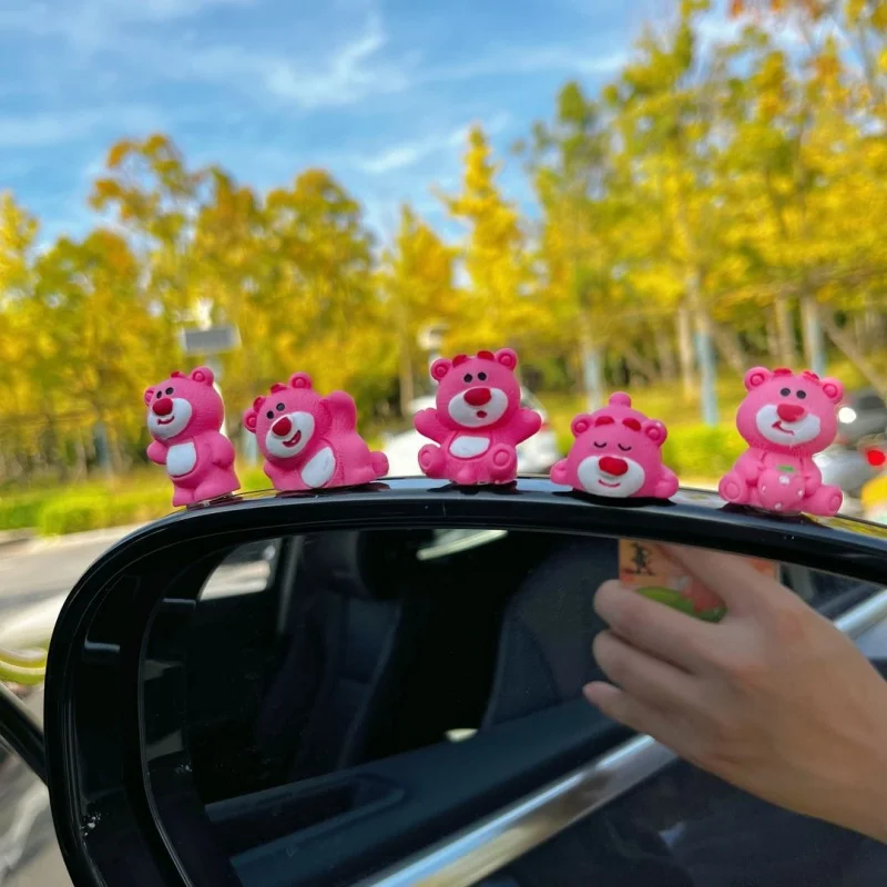 5 Pcs Lotso Doll Car Decoration Car Interior Decoration Center Console Cute Creative Kawaii Children Toy Gifts Anime Peripherals