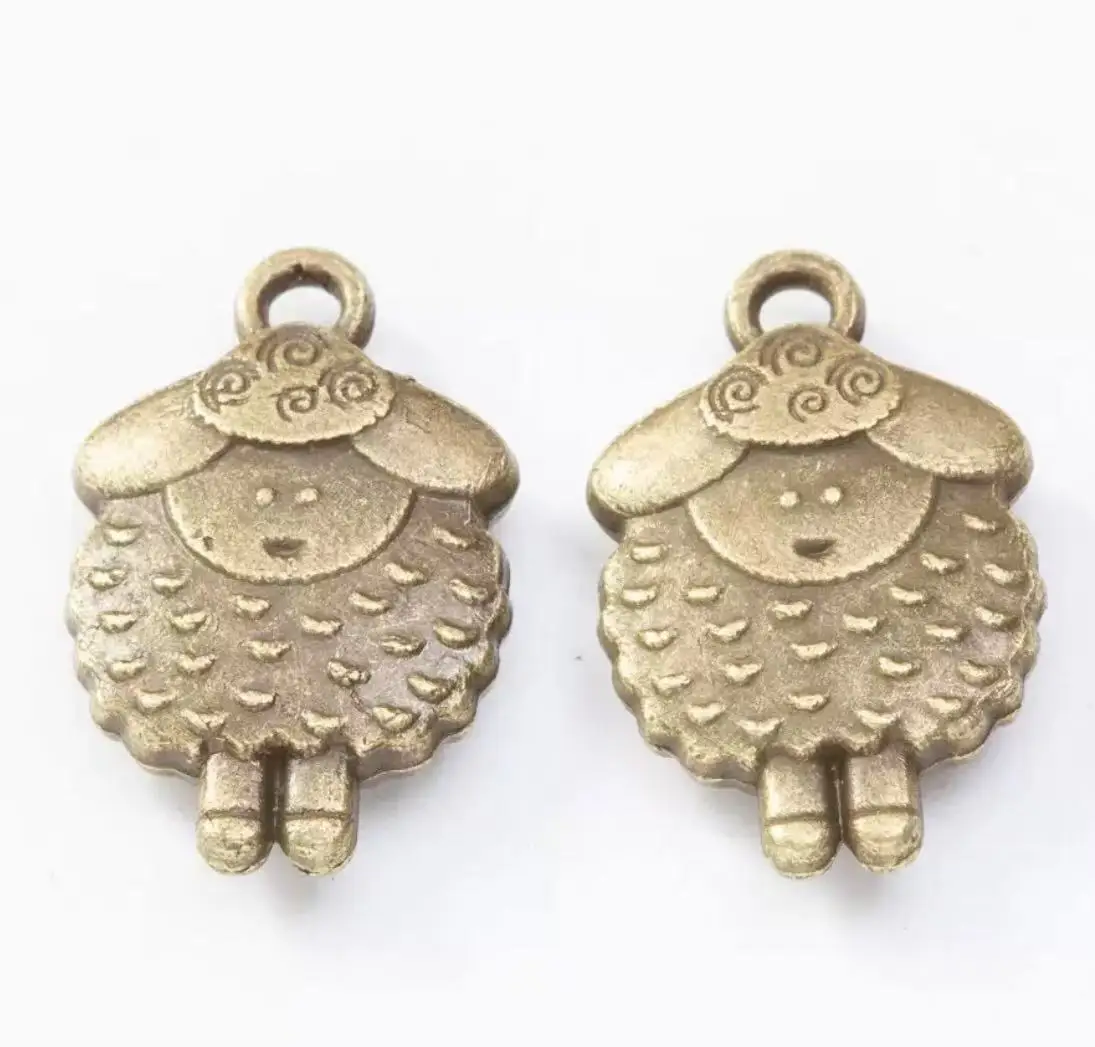 

10pcs 20*13mm Cute sheep design pendants for handmade Zinc alloy metal HW3403