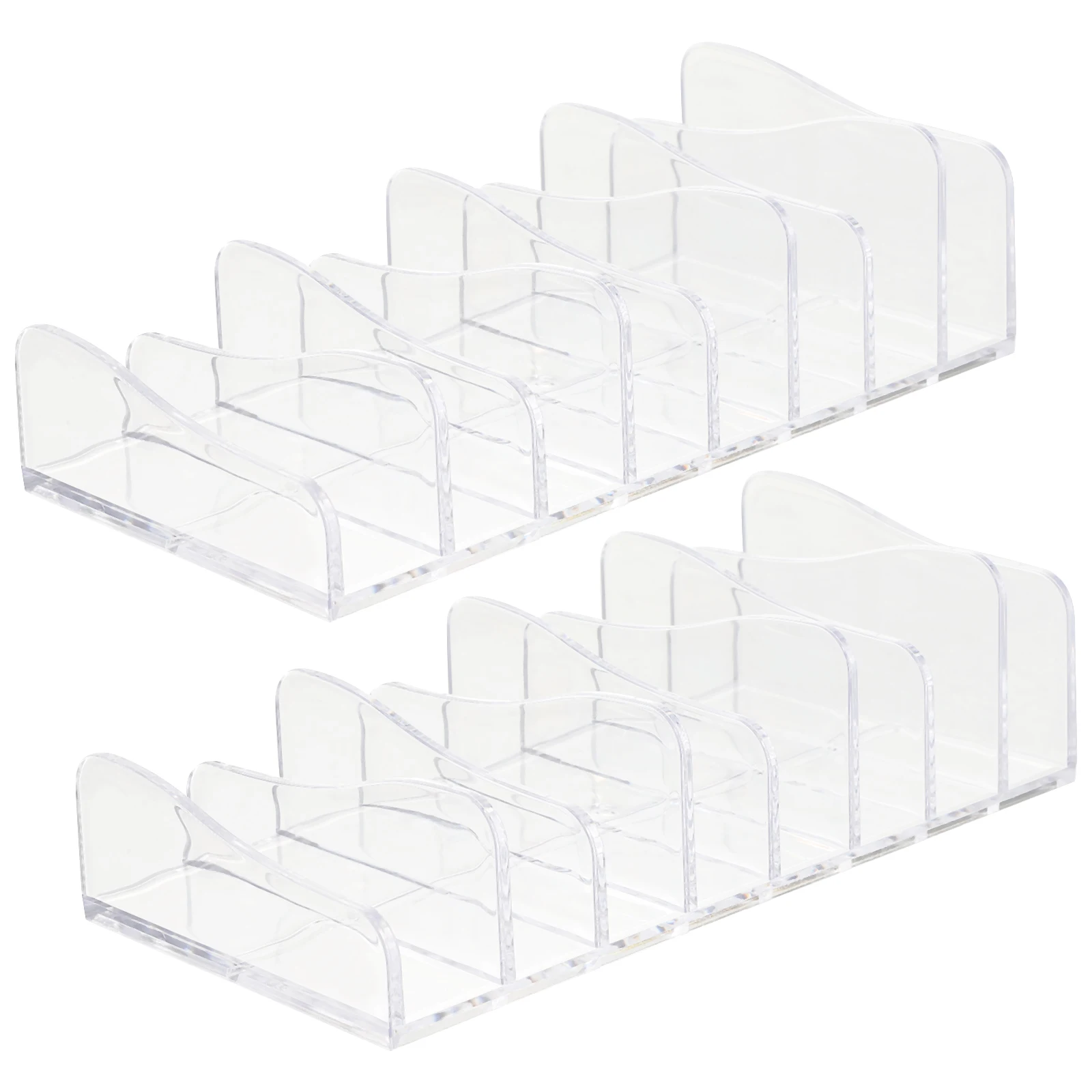 

2pcs Eyeshadow Makeup Organizer 8-Section Divided Clear Storage Holder Countertop Display Stand