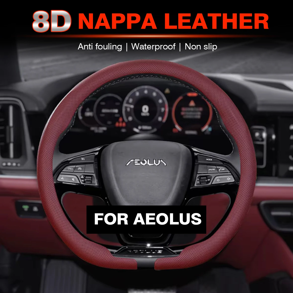 

8D Nappa leather Car Steering Wheel Cover For Dongfeng Fengshen Yixiang Max Yixiang Gs Hua Ji Ma He Version Ax7 Auto Accessories