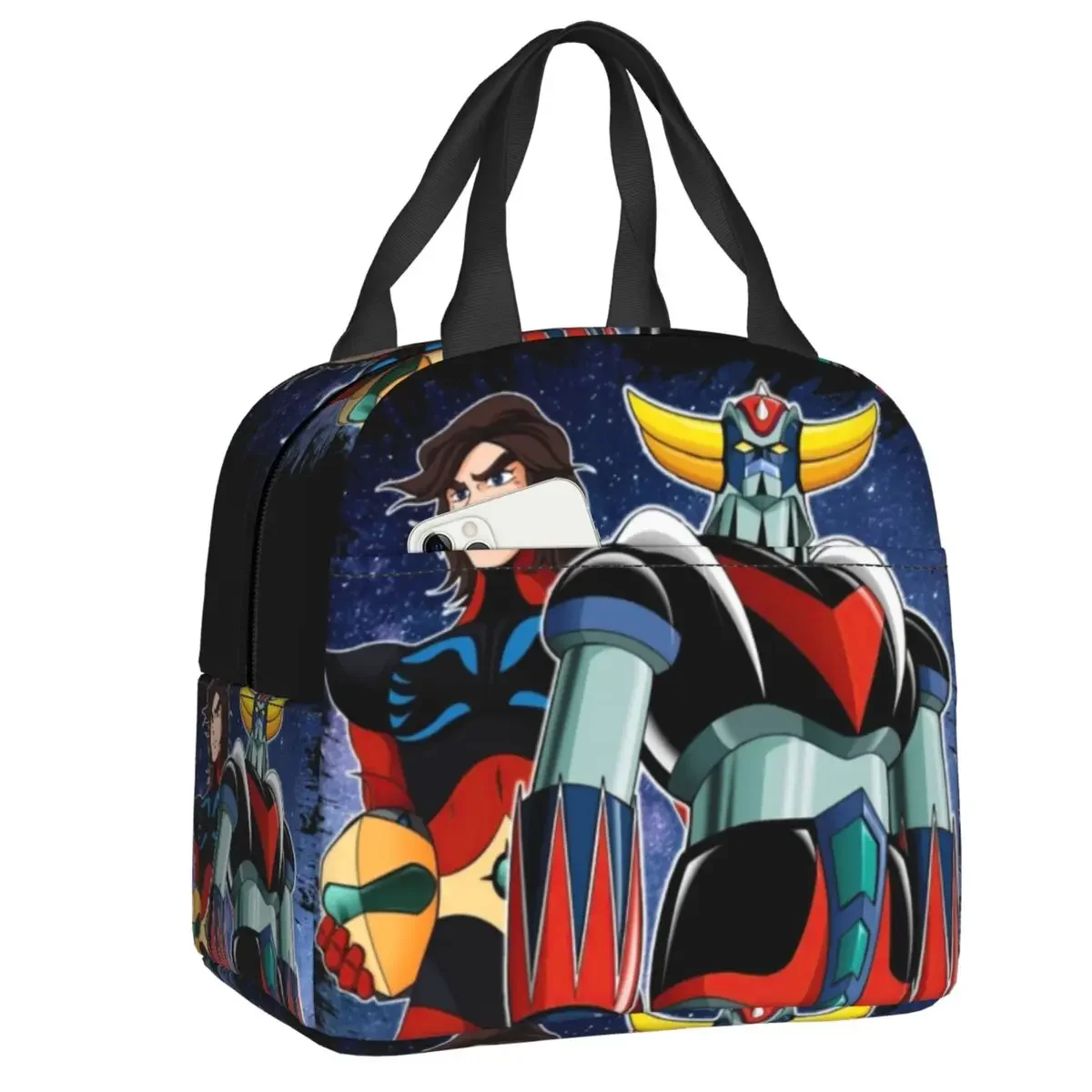 Goldorak Grendizer Actarus Thermal Insulated Lunch Bag Women UFO Robot Goldrake Lunch Tote for Outdoor Picnic Food Box