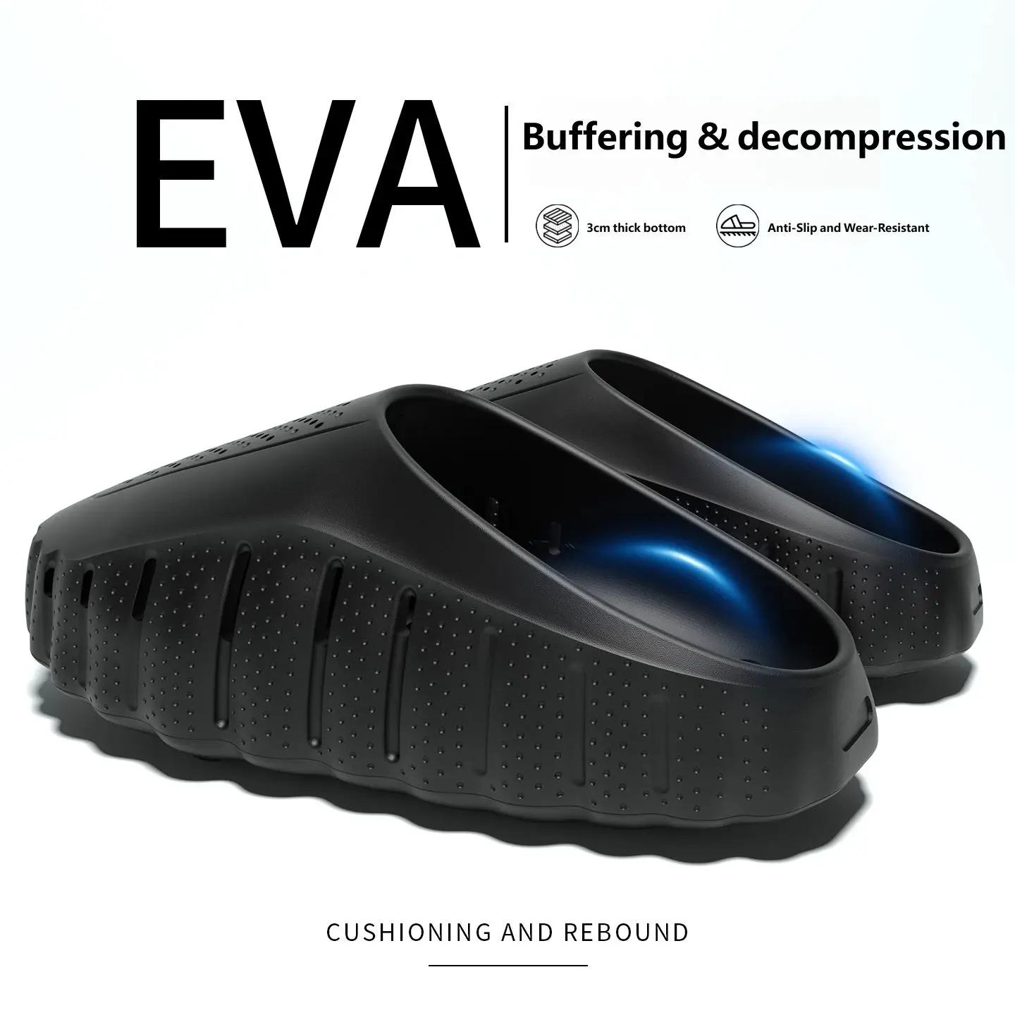 Unisex EVA Foam Fashion Slippers, Arch‑Support Cushion Sole, Breathable Hollow Out Anti‑Slip Wear‑Resistant House Slides
