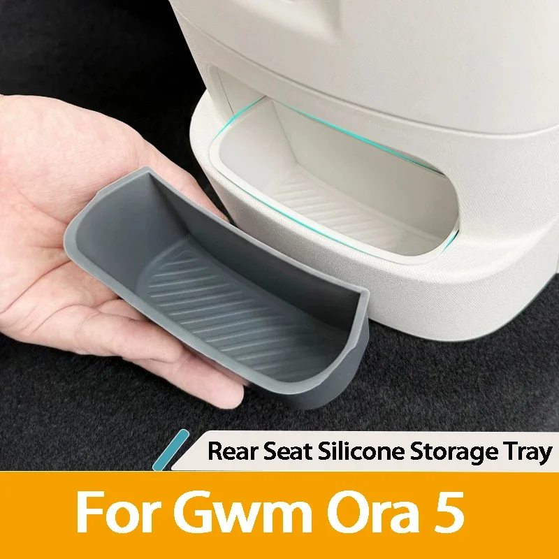 For GWM ORA 5 2026 Rear Row Silicone Storage Slot Cover Rear Armrest Storage Box Handle Groove Silicone Protector Accessories