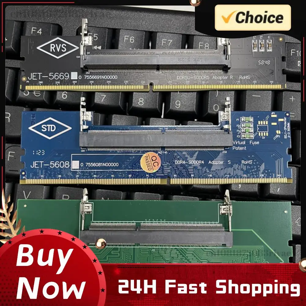 SO-DIMM to PC DIMM Memory Adapter Card Compatible with DDR3/DDR4, Easy Installation for Laptop to Desktop RAM Upgrade Connector