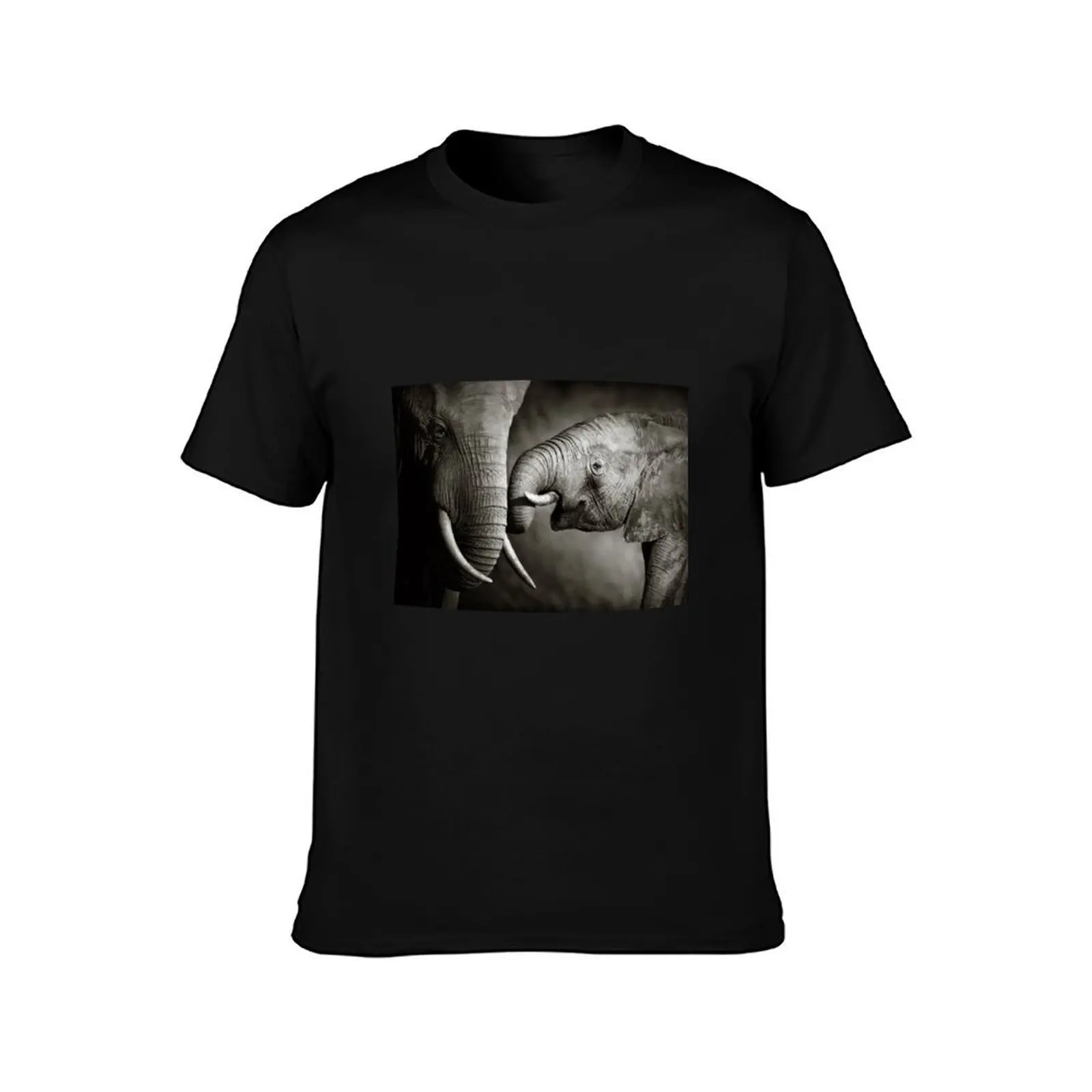 Elephant affection T-Shirt Work Outdoor for Men T-Shirt