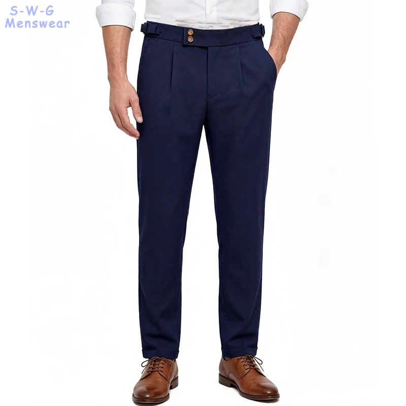 

Новые стильные мужские брюки стрейч для делового стиля, повседневные брюки для костюма, весенне-летние брюки для жениха, свадебные брюки, стрейчевые брюки для гольфа