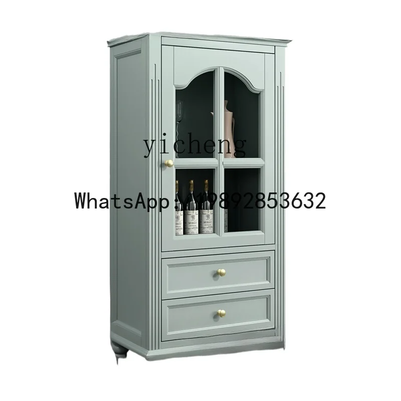

Solid Wood Wine Cabinet Display TV Side Cabinet Living Room Furniture High Cabinet Household Storage