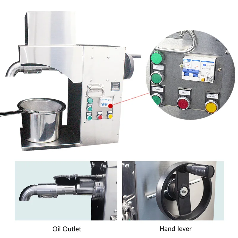 Stainless Steel Small Home Use Automation Olive Coconut Flaxseeds Oil Expeller Nuts Mini Oil Press Machine