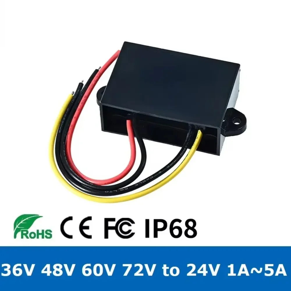 

36V 60V 48V 72V Step Down to 24V 5A 3A 1A DC DC Converter Buck Voltage Power 72 60 48 36 Volt to 24 Volt Transformer Regulator