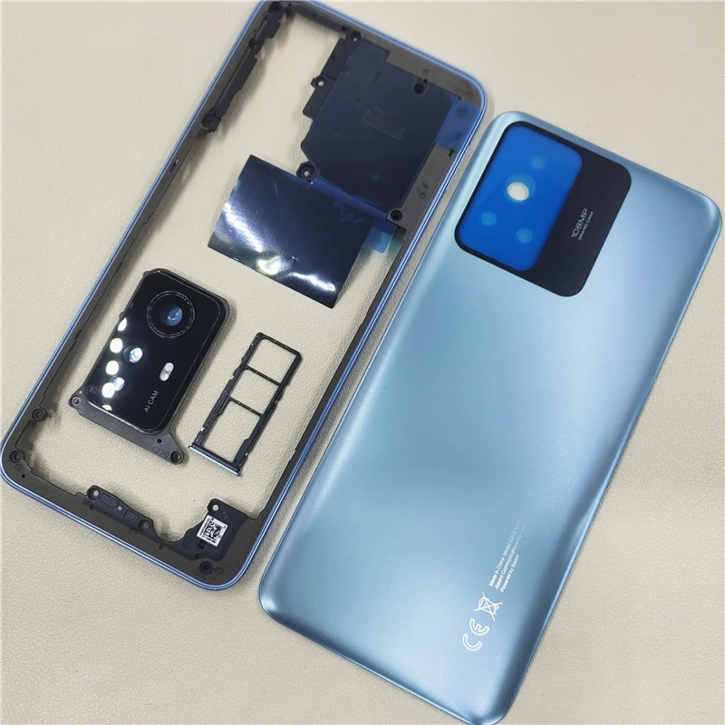 For Xiaomi Redmi Note 12S Phone Housing Middle Frame+Battery Back Cover Case Panel Lid Rear Door With Camera Lens