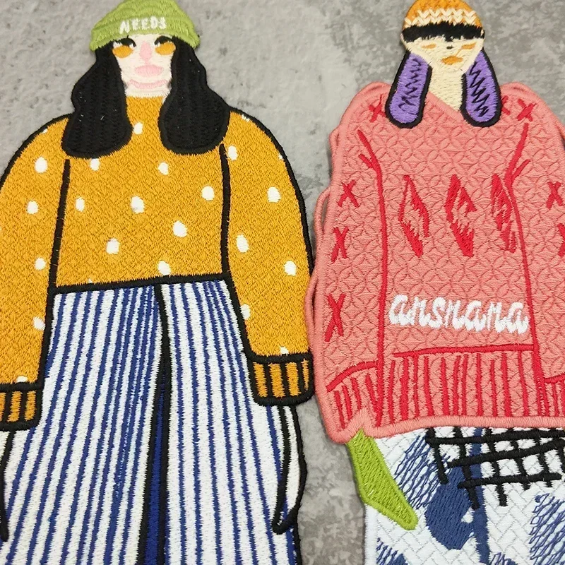 Insignias bordadas de moda para mujer, parche para niña, apliques de personajes de dibujos animados para niñas, parches para ropa, accesorio DIY WF