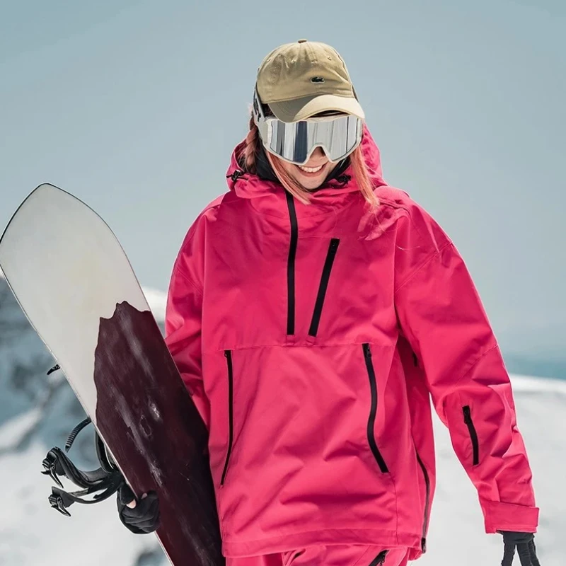 

Ski Jackets Men Women Winter Apparel New Windproof Waterproof Hooded Skiing Coats Solid Zipper Snow Outdoor Snowboarding Tops