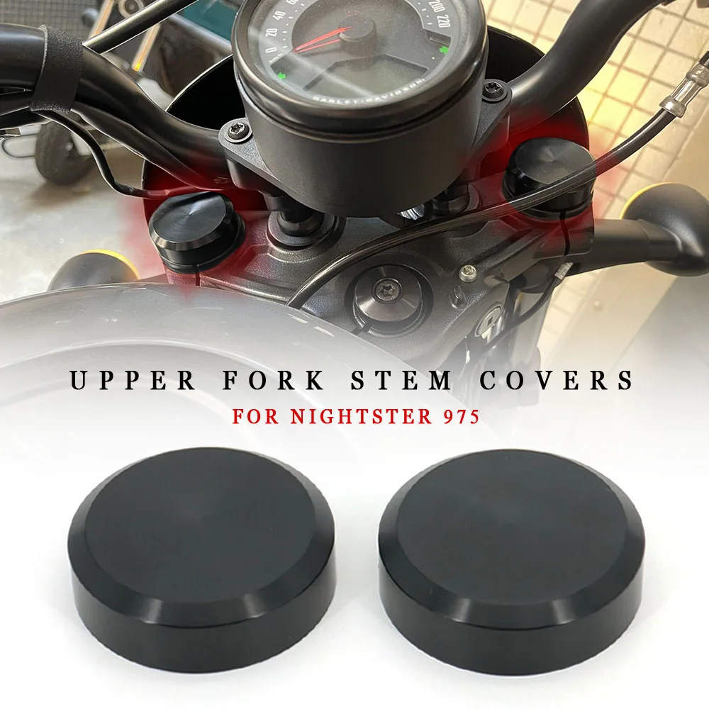 

NEW Motorcycle Accessory Black CNC Aluminum Upper Fork Stem Covers Black For Harley Nightster 975 RH975 Nightster975 S 2022 2023