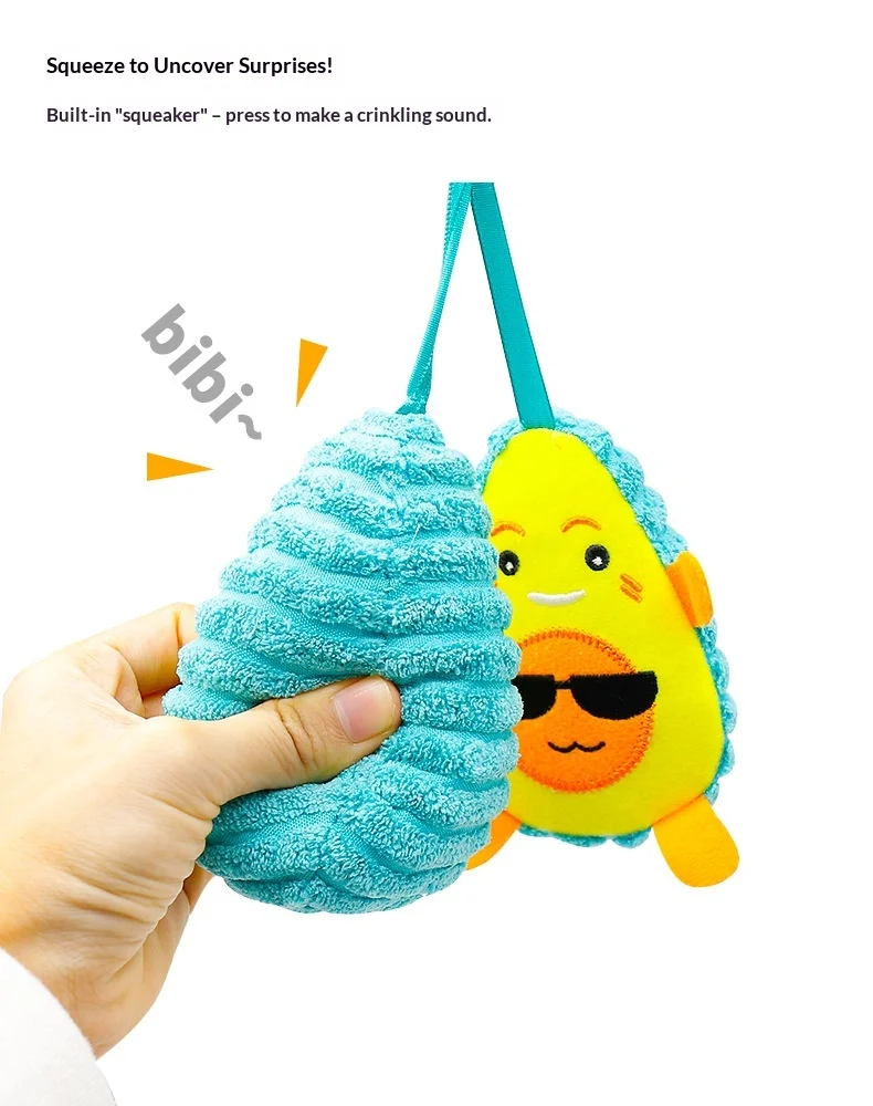 신생아 아기 플러시 유모차 장난감 아기 딸랑이 모빌 만화 아보카도 벨 장난감 교육용 아기 장난감 0-12개월