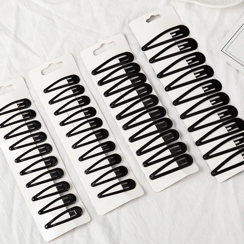 

Black Geometric BB Clip Non Slip Side Hair Clasp Small Cute Daily Use Premium Portable Sturdy Lightweight Versatile Accessories
