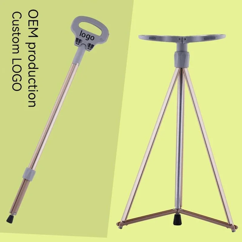 

Non-Slip Lightweight Outdoor Walking Stick Folding Chair Walking Stick Folding Chair