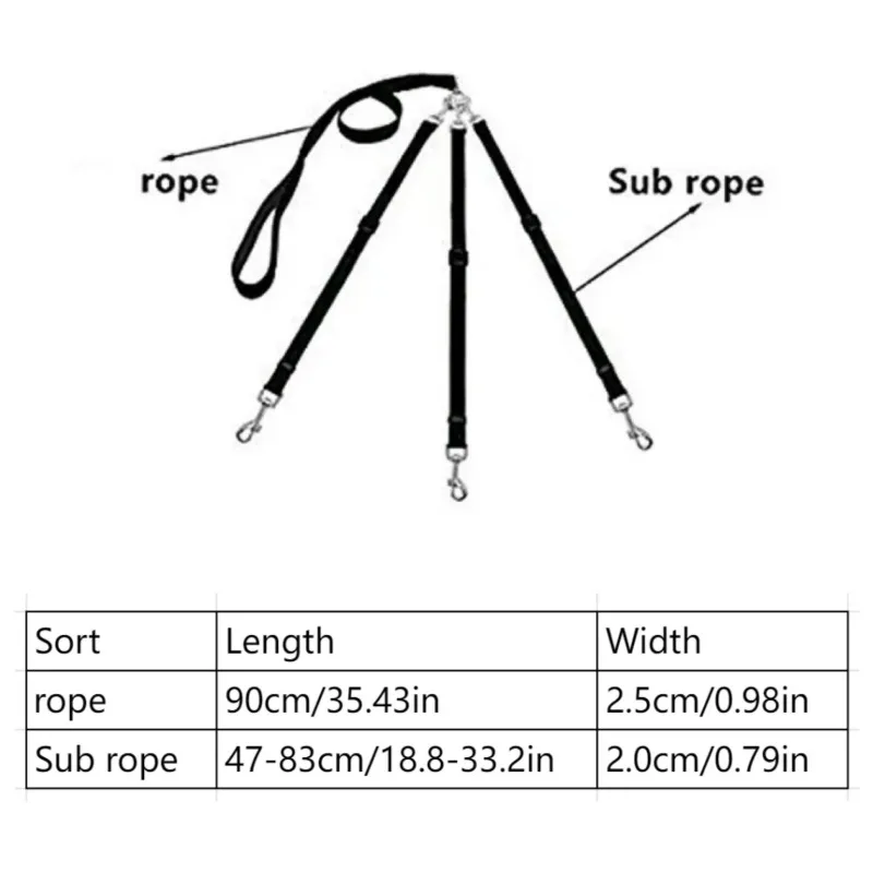 Robuste 3-in-1-Hundeleine aus Nylon mit gepolstertem Griff für Spaziergänge im Freien, Autoreisen, Wandern und Camping – Drei-Wege-Haustierleine – Detail 5