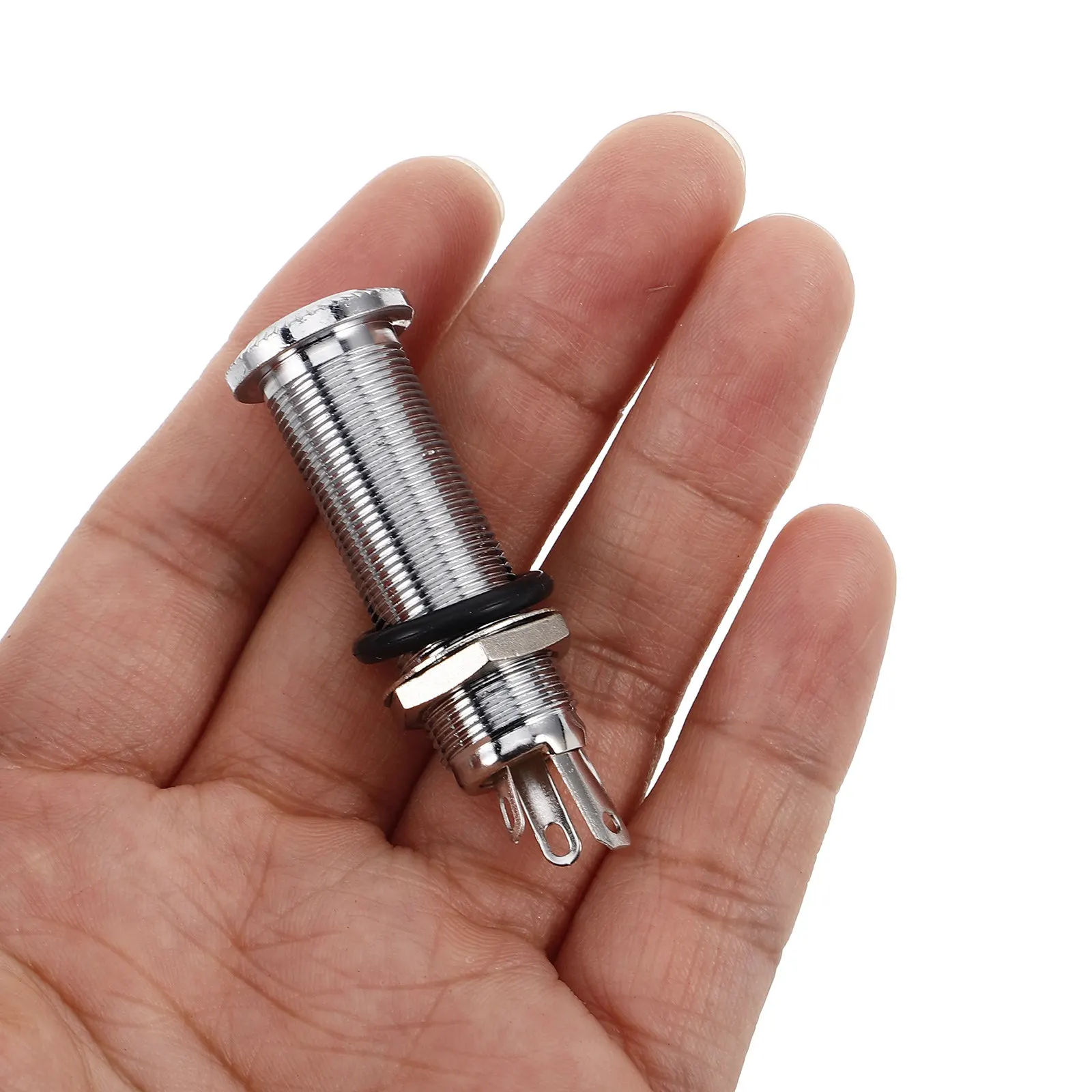 Electric Guitar Stereo Output Jack Socket 2 Pack Short Thread Metal Mount Easy Install Replacement Parts