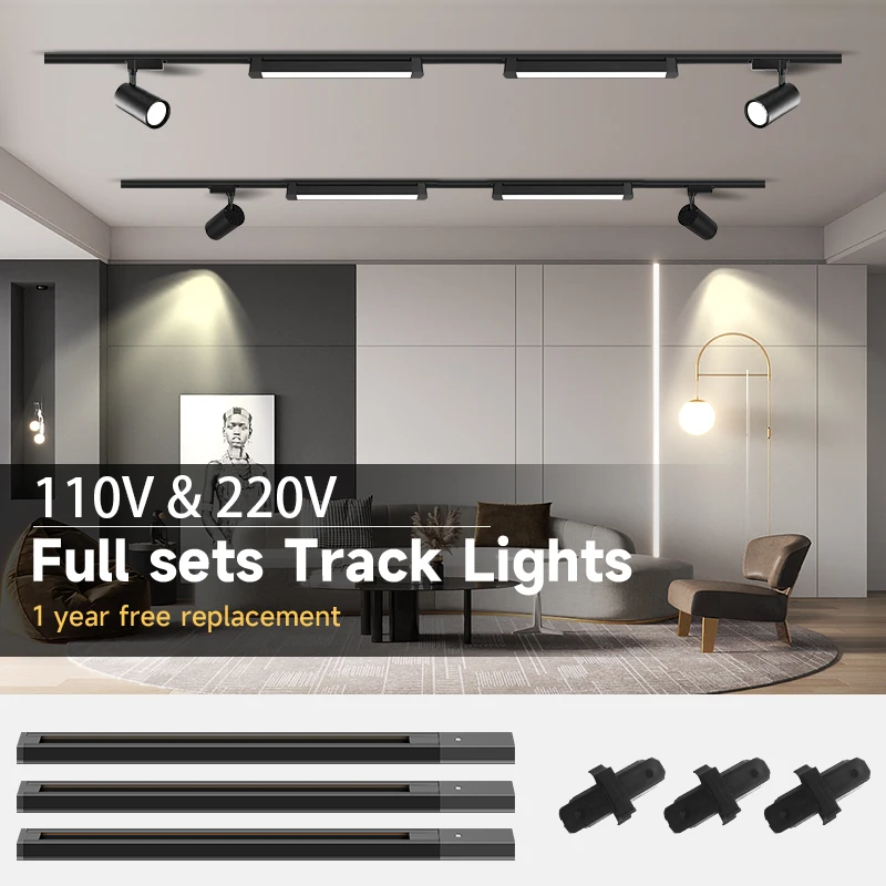 

Full Sets Track Lights Led Spot Ceiling Light for Bedroom Clothing Store Decor AC85-264V COB Spotlight LED Track Rail Ligting