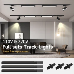Full Sets Track Lights Led Spot Ceiling Light for Bedroom Clothing Store Decor AC85-264V COB Spotlight LED Track Rail Ligting