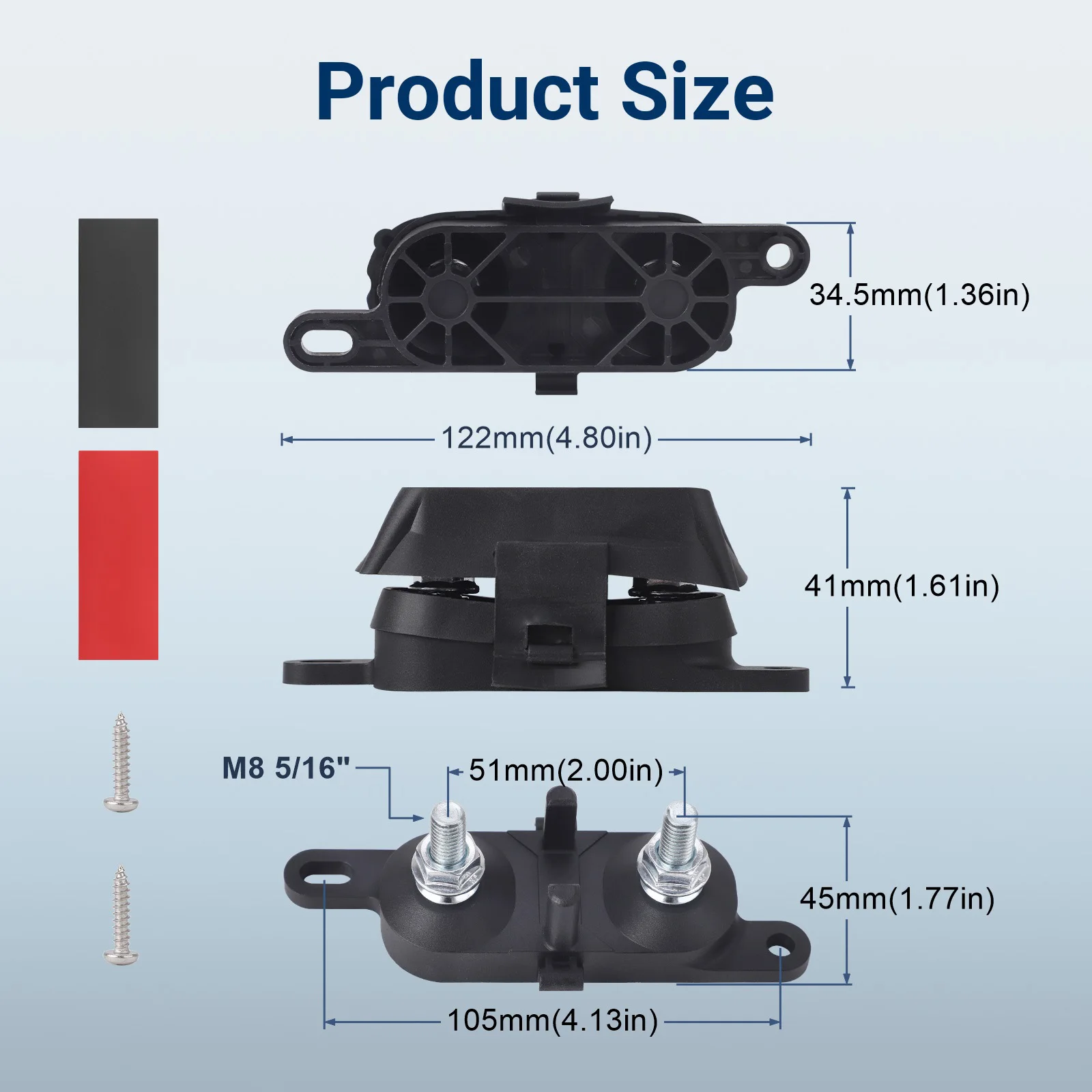 لسيارة RV قارب حامي الدائرة التأمين قاعدة HMEG فيوز كتلة/حامل وغطاء آمن ل 8 إلى 2 AWG مسمار هايت AMG الترباس على الصمامات #2