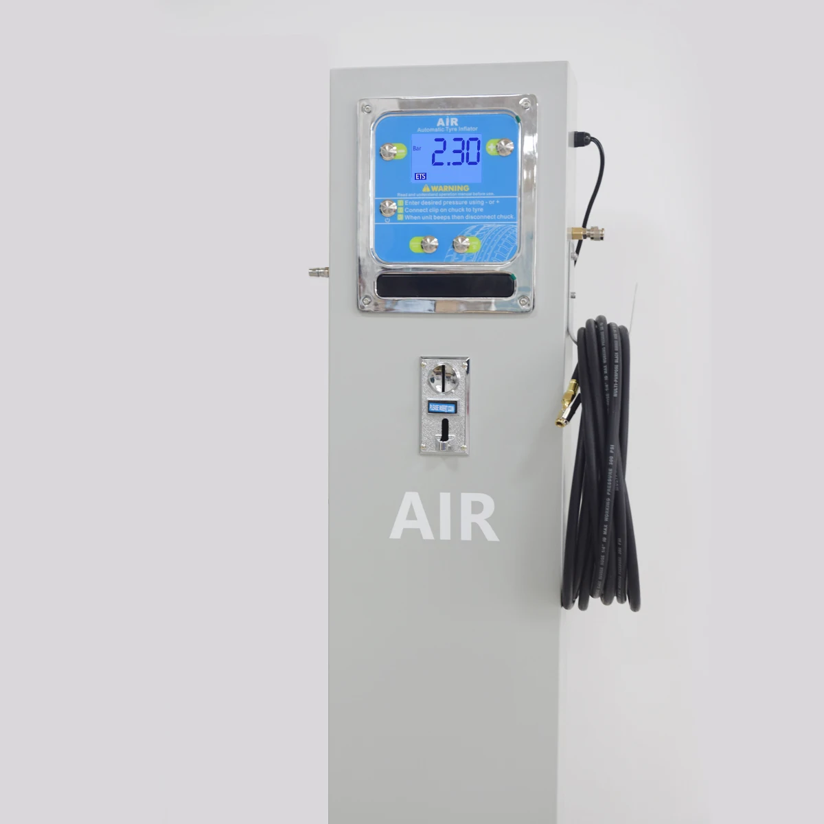 

User-Friendly Digital Tire Inflator Coin-Operated Air Pump with Quick-Connect Chuck and LCD Pressure Gauge DP-TB01