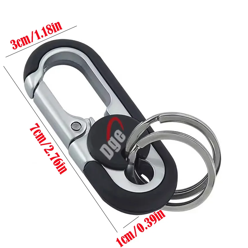 Zinc Alloy Solid Color Men's Business Car Keychain Double Ring Motorcycle Electric Car Key Chain Waist Hanging Lock Keychain