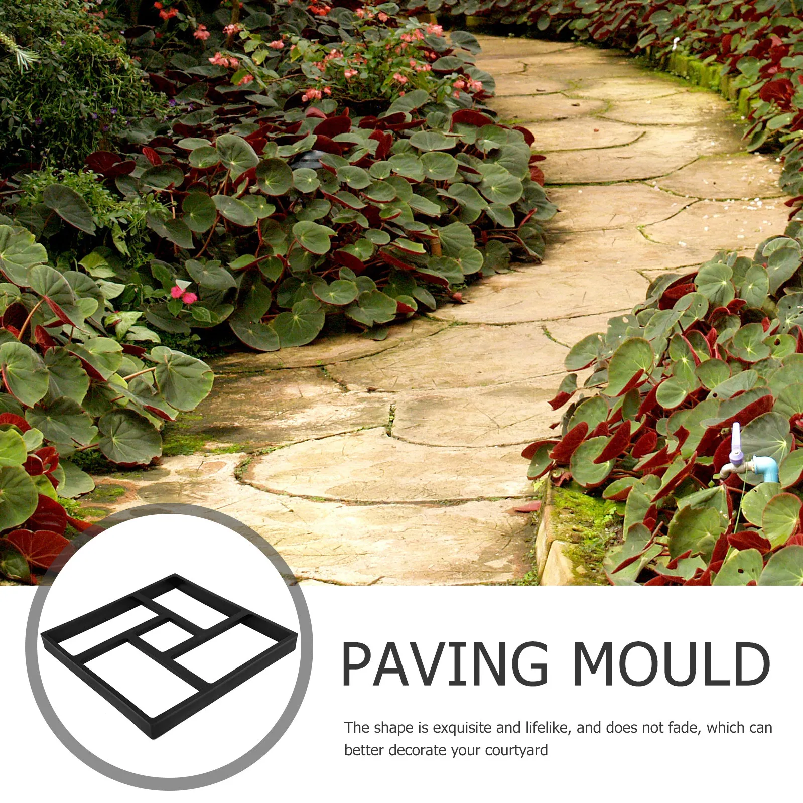 Concrete Paving Mold DIY Garden Path Maker Reusable Stepping Stone Mould for Courtyard Sidewalk Driveway