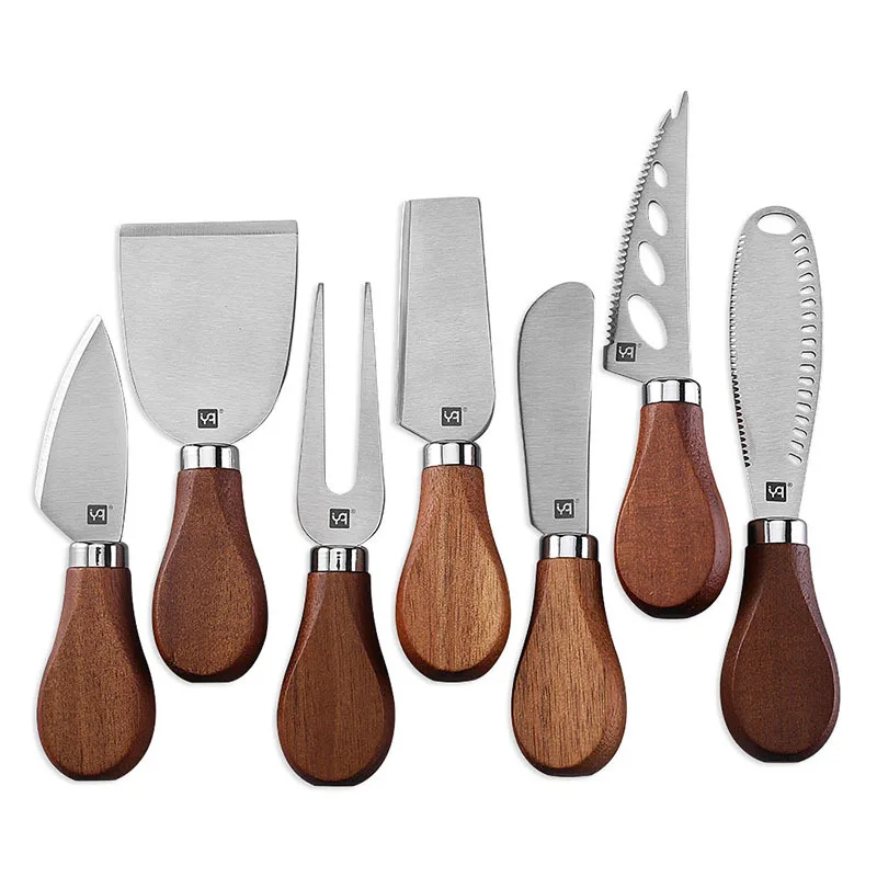 

Набор ножей для сыра — ручка из дерева акации — лезвия из нержавеющей стали для элегантных досок для полов (7 предметов)