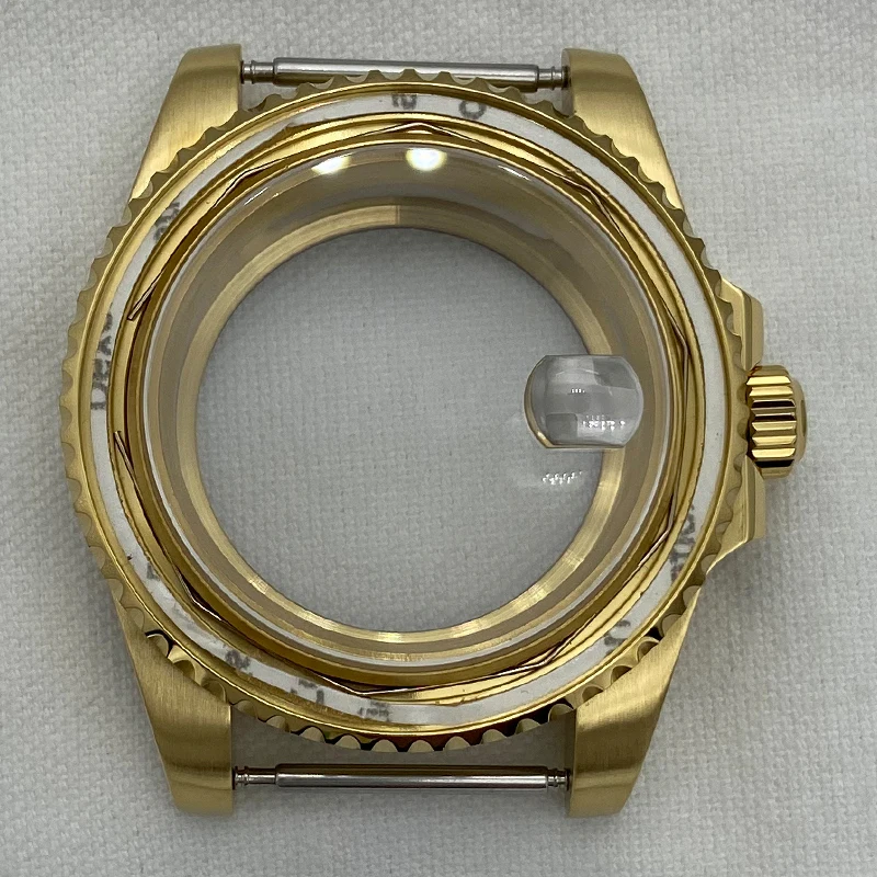 

40mm Gold PVD Diver Case Men's Watch Parts For Deepsea Seiko NH35 NH36 NH34/38 Eta 2824 Miyota8215 Movement 28.5mm Dial Sapphire