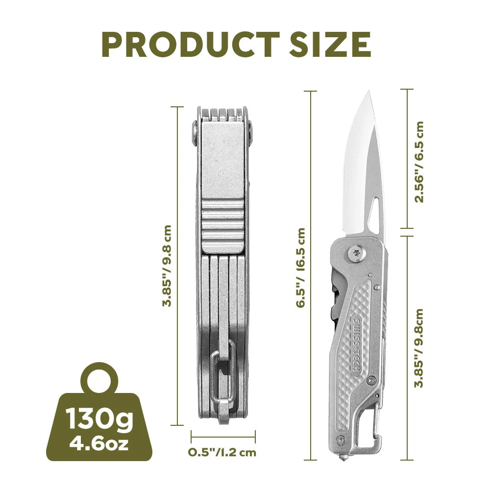 Imagem -03 - Swiss Tech-faca Dobrável Multitool Ferramentas Pocket Edc Chave de Fenda Portátil Sobrevivência ao ar Livre Caminhadas Pesca Facas de Acampamento 13 em 1