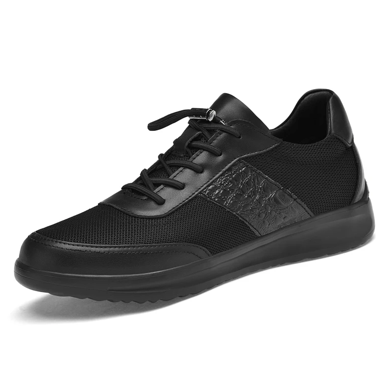 

2025 New Style Men's Shoes - Soft Leather, Breathable, European Trend, Versatile, Lace-Up, Four-Season Retro Sports Casual Sneak
