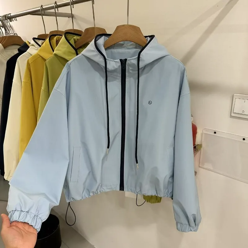 

Модная куртка с капюшоном, новинка весны 2025 года, свободный повседневный короткий топ-хирург