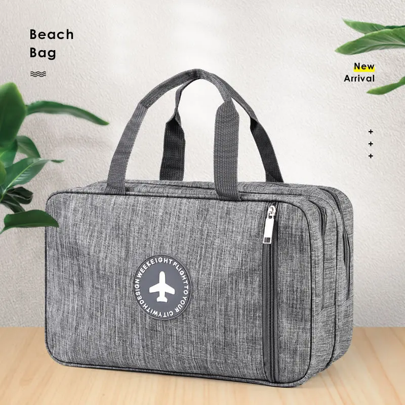 Large Capacity Travel Toiletry Bag, Dry and Wet Separated Multi Compartment Cosmetics Storage Bag, Swimming and Fitness Handbag