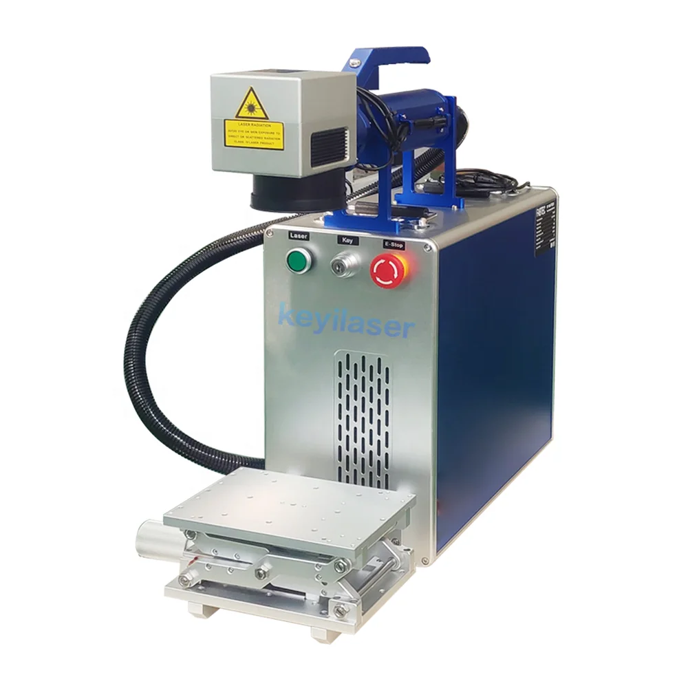 TLF KEYI 20w 30w 50w Portable  Marker Stainless Steel Handheld Mobile Mini Fiber  Engraving Machine Price