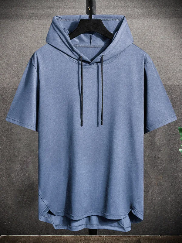 

Повседневная мужская толстовка ort Sve, модная дышащая летняя футболка, свободная посадка, молодежная, однотонная, европейская мода