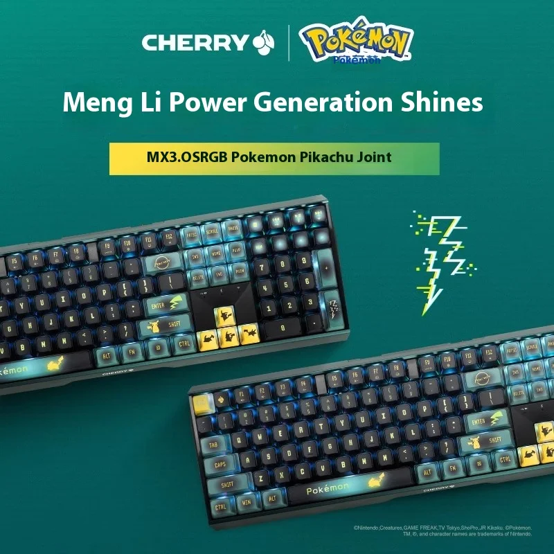 Cherry Cherry Mx3.0s Baokemeng Co Branded Custom Pikachu Wireless The Third Mock Examination Mechanical Keyboard Gift