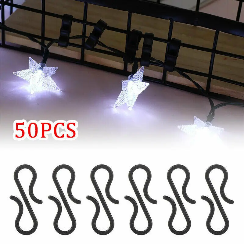 Heavy Duty 50Pcs New Year Party LED Light Supplies Gutter Hooks Clips