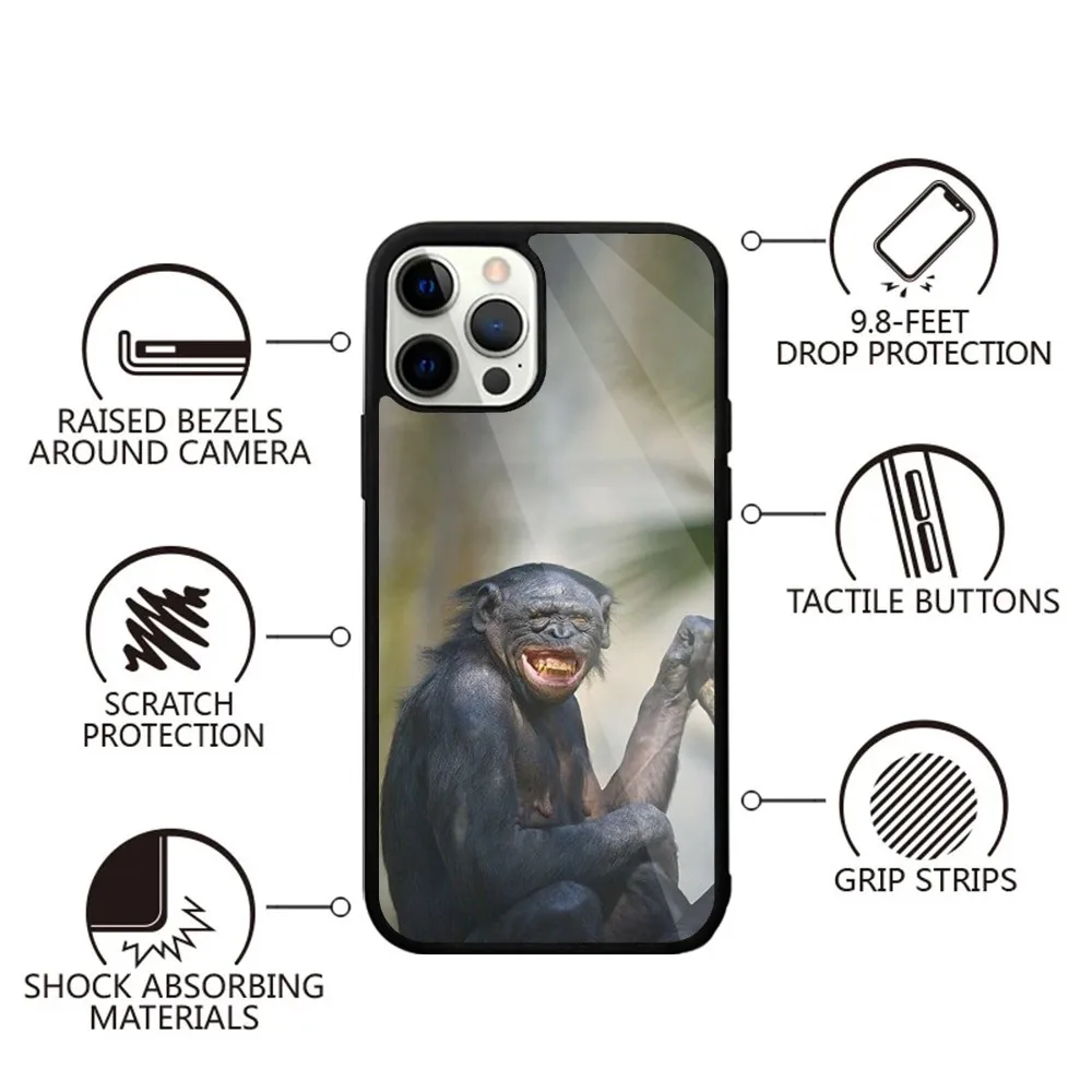 Monkey Gorilla Orangutan Funny Phone Case For iPhone 16,15,14,13,12,11,Plus,Pro,Max,Mini Magsafe Magnetic Wireless Charging