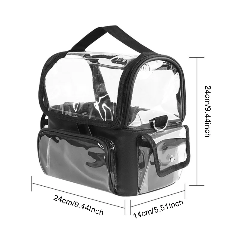 PVC Women's Cosmetic Bags Salon Makeup Tool Backpack Hairdressing Storage Transparent Waterproof Travel Bag Barber Accessories